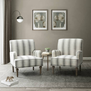 Ticking stripe accent online chair